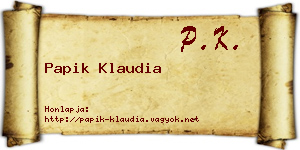 Papik Klaudia névjegykártya
