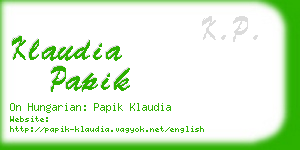 klaudia papik business card